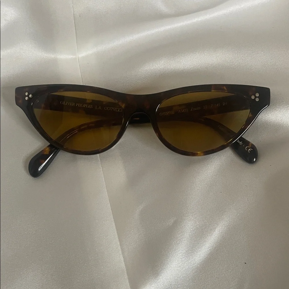 Oliver Peoples Dark Tortoiseshell Cat-Eye Sunglasses with Brown Lenses